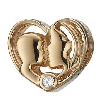Christina Collect 925 sterling sølv Mother & Child Heart med mor og barn, og en glitrende topas, modell 623-G107